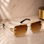 Frameless brown sunglasses